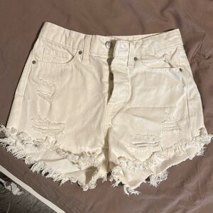 White high rise shorts
